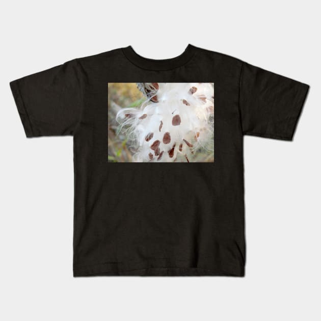 Milkweed Seeds Kids T-Shirt by ConniSchaf